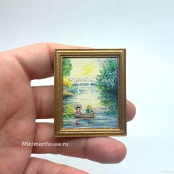 Постер, Прогулка на воде, кукольная миниатюра 1:12