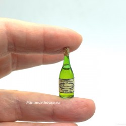 Бутылка шампанского, кукольная миниатюра 1:12