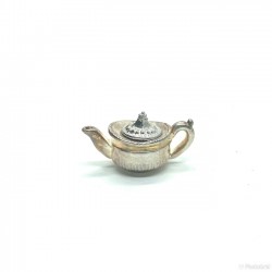 Чайник с крышкой серебряный, миниатюра 1:12