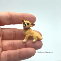 Собака Чихуахуа, кукольная миниатюра 1:12