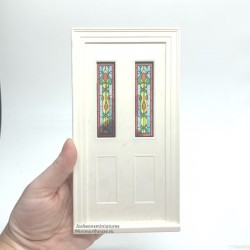 Дверь Викторианская входная с витражами. масштаб 1:12