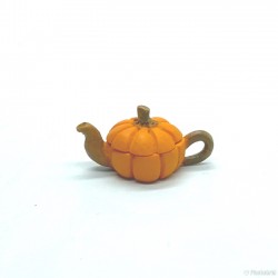 Чайник в форме тыквы, кукольная миниатюра 1:12