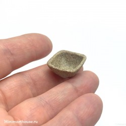 Керамическая миска, квадратная, гранит, миниатюра 1:12