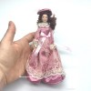 Викторианская дама в розовом наряде, миниатюра 1:12
