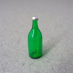 Бутылочка, зеленое стекло, миниатюра 1:12