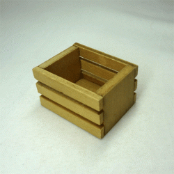 Ящик деревянный высокий, кукольная миниатюра 1:12
